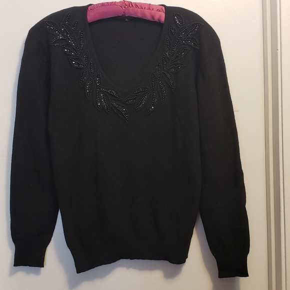 Nordstrom lambswool/angora V-neck - L - Picture 1 of 6